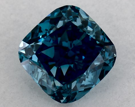IGI 0.72 Carat Fancy Vivid Blue-VS1 Cushion Modified Cut Lab-Grown Diamond